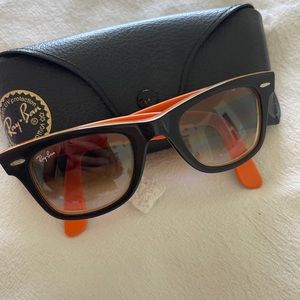 Classic club master black and orange ray bans